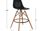 ΣΚΑΜΠΟ ΜΠΑΡ RENATA HM0173.02 ΜΑΥΡΟ 47x50x108Υ εκ.