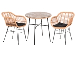 ΣΕΤ ΕΞΩΤΕΡΙΚΟΥ ΧΩΡΟΥ 3ΤΜΧ ALLEGRA HM10476 WICKER ΜΠΕΖ-ΜΕΤΑΛΛΟ ΜΑΥΡΟ