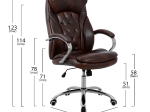 ΚΑΡΕΚΛΑ ΓΡΑΦΕΙΟΥ LANISHA HM1099.09 ΚΑΦΕ 65x73x125cm