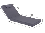 ΜΑΞΙΛΑΡΙ ΞΑΠΛΩΣΤΡΑΣ TEXTILENE 600gr/m2 SIFNOS ΓΚΡΙ HM11237.30T 194x70x11Yεκ.