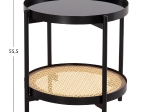 ΒΟΗΘΗΤΙΚΟ ΤΡΑΠΕΖΙ SEITZ HM18031 ΓΥΑΛΙ TOP-ΜΕΤΑΛΛΟ-RATTAN ΣΕ ΦΥΣΙΚΟ Φ50x55,5Υεκ.