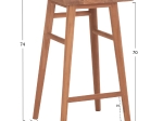 ΣΚΑΜΠΟ ΜΠΑΡ BOLMAR HM18108 ΞΥΛΟ ΤΕΑΚ ΣΕ ΦΥΣΙΚΟ 40.5x44x74Υεκ.