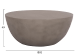 ΤΡΑΠΕΖΙ ΣΑΛΟΝΙΟΥ ΣΤΡΟΓΓΥΛΟ ALLAN HM18162.03 FIBER CEMENT ΣΕ ΓΚΡΙ--Φ92x49Υεκ.