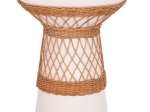 ΒΟΗΘΗΤΙΚΟ ΤΡΑΠΕΖΙ ΣΤΡΟΓΓΥΛΟ DELIA HM18167.02 FIBER CEMENT ΛΕΥΚΟ & RATTAN Φ40x45Υεκ