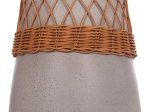 ΒΟΗΘΗΤΙΚΟ ΤΡΑΠΕΖΙ ΣΤΡΟΓΓΥΛΟ DELIA HM18167.03 FIBER CEMENT ΓΚΡΙ & RATTAN Φ40x45Υεκ