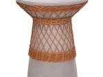 ΒΟΗΘΗΤΙΚΟ ΤΡΑΠΕΖΙ ΣΤΡΟΓΓΥΛΟ DELIA HM18167.03 FIBER CEMENT ΓΚΡΙ & RATTAN Φ40x45Υεκ