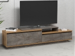 ΕΠΙΠΛΟ TV LEIS HM18186 ΜΕΛΑΜΙΝΗ ΣΕ ΦΥΣΙΚΟ ΞΥΛΟΥ & ΟΨΗ ΓΚΡΙ ΜΑΡΜΑΡΟ 180x35x42Υεκ.