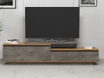 ΕΠΙΠΛΟ TV LEIS HM18186 ΜΕΛΑΜΙΝΗ ΣΕ ΦΥΣΙΚΟ ΞΥΛΟΥ & ΟΨΗ ΓΚΡΙ ΜΑΡΜΑΡΟ 180x35x42Υεκ.