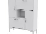 ΠΑΠΟΥΤΣΟΘΗΚΗ MEDY HM18187.03 ΜΕΛΑΜΙΝΗ ΣΕ ΛΕΥΚΟ-ΛΕΥΚΑ ΠΟΔΙΑ 86,5x30x109Υεκ