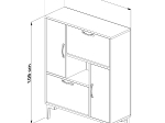 ΠΑΠΟΥΤΣΟΘΗΚΗ MEDY HM18187.04 ΜΕΛΑΜΙΝΗ ΣΕ ΛΕΥΚΟ & ΣΟΝΑΜΑ-ΛΕΥΚΑ ΠΟΔΙΑ 86,5x30x109Υεκ