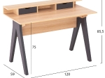 ΓΡΑΦΕΙΟ REXIN HM18290 ΜΕΛΑΜΙΝΗ ΣΕ SONAMA-ΓΚΡΙ 120x19-59x75-85,5ΥΥεκ.