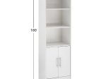 ΒΙΒΛΙΟΘΗΚΗ ΜΕΛΑΜΙΝΗΣ ENSLEY HM2027.05 ΣΕ ΛΕΥΚΗ ΑΠΟΧΡΩΣΗ 60x30x180 εκ.