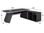 ΓΡΑΦΕΙΟ ΕΠΑΓΓΕΛΜΑΤΙΚΟ ΔΕΞΙΑ ΓΩΝΙΑ ROSEWOOD HM2083R 220X180X76Υ εκ.