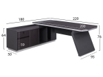 ΓΡΑΦΕΙΟ ΕΠΑΓΓΕΛΜΑΤΙΚΟ ΑΡΙΣΤΕΡΗ ΓΩΝΙΑ ROSEWOOD HM2084L 220X180X76Υεκ.