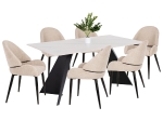 ΣΕΤ ΤΡΑΠΕΖΑΡΙΑΣ 7ΤΜΧ POSE HM21046 ΤΡΑΠΕΖΙ ΜΕ ΚΕΡΑΜΙΚΟ TOP-6 ΚΑΡΕΚΛΕΣ ΕΚΡΟΥ