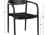 ΣΕΤ ΤΡΑΠΕΖΑΡΙΑΣ 5ΤΜΧ OSLO HM21075.01 ΣΤΡΟΓΓΥΛΟ ΤΡΑΠΕΖΙ Φ120εκ. & 4 ΚΑΡΕΚΛΕΣ-ΜΑΥΡΟ