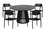 ΣΕΤ ΤΡΑΠΕΖΑΡΙΑΣ 5ΤΜΧ OSLO HM21075.01 ΣΤΡΟΓΓΥΛΟ ΤΡΑΠΕΖΙ Φ120εκ. & 4 ΚΑΡΕΚΛΕΣ-ΜΑΥΡΟ