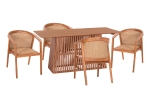 ΣΕΤ ΤΡΑΠΕΖΑΡΙΑΣ 5ΤΜΧ RENLY HM21078.02 ΟΡΘΟΓΩΝΙΟ ΤΡΑΠΕΖΙ & 4 ΚΑΡΕΚΛΕΣ