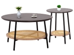ΣΕΤ 2ΤΜΧ ΤΡΑΠΕΖΙΑ ΣΑΛΟΝΙΟΥ SEWELL HM21087 MDF-ΜΕΤΑΛΛΟ-ΣΥΝΘΕΤΙΚΟ RATTAN Φ80εκ & Φ45εκ