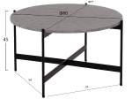 ΣΕΤ 2ΤΜΧ ΤΡΑΠΕΖΙΑ ΣΑΛΟΝΙΟΥ RONDA HM21089.01 MDF ΓΚΡΙ ΜΑΡΜΑΡΟ Φ80εκ & Φ50εκ