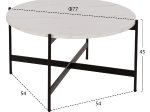 ΣΕΤ 2ΤΜΧ ΤΡΑΠΕΖΙΑ ΣΑΛΟΝΙΟΥ RONDA HM21089.04 MDF ΛΕΥΚΟ ΜΑΡΜΑΡΟ Φ80εκ & Φ50εκ