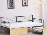 ΚΡΕΒΑΤΙ-ΚΑΝΑΠΕΣ BERNIE HM21120.02 ΜΑΥΡΟΣ ΜΕΤΑΛ.ΣΚΕΛΕΤΟΣ & 2 SONAMA ΣΥΡΤΑΡΙΑ-190x90εκ.
