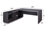 ΓΡΑΦΕΙΟ ΕΠΑΓΓΕΛΜΑΤΙΚΟ ΑΡΙΣΤΕΡΗ ΓΩΝΙΑ ROSEWOOD HM2112L 200X160X76Υ εκ.