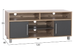 ΕΠΙΠΛΟ ΤΗΛΕΟΡΑΣΗΣ DANNA ΜΕΛΑΜΙΝΗΣ HM2202.04 SONAMA-ΓΚΡΙ 120x40x55 εκ.