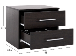 ΚΟΜΟΔΙΝΟ ΜΕΛΑΜΙΝΗΣ CHELSEA HM2220.11 WENGE-2 ΣΥΡΤΑΡΙΑ 48X40,5X41,5Υεκ.
