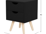 ΚΟΜΟΔΙΝΟ DINKL HM2472.02 ΜΕΛΑΜΙΝΗ-2 ΣΥΡΤΑΡΙΑ-WENGE 29,5x29,5x45Υεκ
