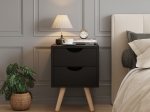 ΚΟΜΟΔΙΝΟ DINKL HM2472.02 ΜΕΛΑΜΙΝΗ-2 ΣΥΡΤΑΡΙΑ-WENGE 29,5x29,5x45Υεκ
