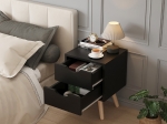 ΚΟΜΟΔΙΝΟ DINKL HM2472.02 ΜΕΛΑΜΙΝΗ-2 ΣΥΡΤΑΡΙΑ-WENGE 29,5x29,5x45Υεκ