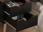 ΚΟΜΟΔΙΝΟ DINKL HM2472.02 ΜΕΛΑΜΙΝΗ-2 ΣΥΡΤΑΡΙΑ-WENGE 29,5x29,5x45Υεκ