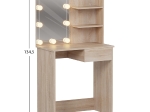 ΤΟΥΑΛΕΤΑ ΜΕ ΦΩΤΙΣΜΟ LED & ΡΑΦΙΑ LAURYN HM2501.01 ΜΕΛΑΜΙΝΗ ΣΕ SONAMA 75x40x134.5Υεκ