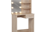ΤΟΥΑΛΕΤΑ ΜΕ ΦΩΤΙΣΜΟ LED & ΡΑΦΙΑ LAURYN HM2501.01 ΜΕΛΑΜΙΝΗ ΣΕ SONAMA 75x40x134.5Υεκ