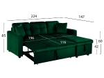 ΚΑΝΑΠΕΣ ΓΩΝΙΑ ΚΡΕΒΑΤΙ WAYNE 224x147x85Υεκ. HM3028.13 ΒΕΛΟΥΔΟ ΚΥΠΑΡΙΣΣΙ