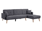 ΓΩΝΙΑΚΟΣ ΚΑΝΑΠΕΣ ΚΡΕΒΑΤΙ ΑΝΑΣΤΡΕΨΙΜΟΣ PANTHEA HM3127.01 ΣΚΟΥΡΟ ΓΚΡΙ 263x155x79Υεκ.