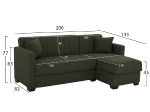 ΚΑΝΑΠΕΣ ΚΡΕΒΑΤΙ GHUFRAN ΓΩΝΙΑ ΑΝΑΣΤΡΕΨΙΜΗ DARK OLIVE HM3244.05 200x133x77Yεκ.
