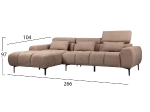 ΚΑΝΑΠΕΣ ΑΡΙΣΤΕΡΗ ΓΩΝΙΑ DIVYA HM3267.01L ΣΥΝΘ.SUEDE ΑΝΟΙΧΤΟ ΚΑΦΕ 264x175x99Υεκ.