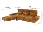 ΓΩΝΙΑΚΟΣ ΚΑΝΑΠΕΣ (ΑΡΙΣΤΕΡΗ) CONVERT HM3268.02L ΚΕΡΑΜΙΔΙ ΥΦΑΣΜΑ 283x188x100Υεκ.