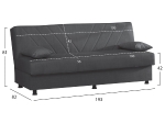 ΚΑΝΑΠΕΣ ΚΡΕΒΑΤΙ ANDRE HM3271.03 ΤΡΙΘΕΣΙΟΣ ΑΝΘΡΑΚΙ ΥΦΑΣΜΑ 193x82x81Υεκ.