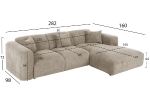 ΚΑΝΑΠΕΣ ΓΩΝΙΑ BRICKEN HM3275.01R ΜΠΕΖ ΥΦΑΣΜΑ 110-282x98-160x72Υεκ.
