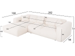 ΚΑΝΑΠΕΣ ΓΩΝΙΑ (ΑΡΙΣΤΕΡΗ) BRICKEN HM3275.02L ΛΕΥΚΟ ΥΦΑΣΜΑ 110-282x98-160x72Υεκ.