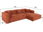 ΚΑΝΑΠΕΣ ΓΩΝΙΑ BRICKEN HM3275.03R ΚΕΡΑΜΙΔΙ ΥΦΑΣΜΑ 110-282x98-160x72Υεκ.