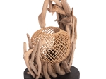 ΕΠΙΤΡΑΠΕΖΙΟ ΔΙΑΚΟΣΜΗΤΙΚΟ ΦΩΤΙΣΤΙΚΟ ASHIN HM4438 DRIFTWOOD--RATTAN 30x30x49Υεκ.