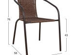ΣΕΤ ΤΡΑΠΕΖΑΡΙΑ 3ΤΜΧ ΚΑΡΕΚΛΕΣ ΚΑΙ ΤΡΑΠΕΖΙ 70x70 HM5182.02