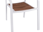 ΠΟΛΥΘΡΟΝΑ ΑΛΟΥΜΙΝΙΟΥ SAGA ΛΕΥΚΗ ΜΕ POLYWOOD HM5127.01 55x56x85Υ εκ.