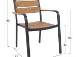 ΠΟΛΥΘΡΟΝΑ ΑΛΟΥΜΙΝΙΟΥ SAGA ΑΝΘΡΑΚΙ ΜΕ POLYWOOD HM5127.02 55x56x85Υεκ.