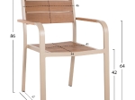 ΠΟΛΥΘΡΟΝΑ ΑΛΟΥΜΙΝΙΟΥ SAGA HM5127.04 ΣΑΜΠΑΝΙ ΜΕ POLYWOOD 55x52x86Yεκ.