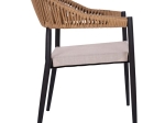 ΠΟΛΥΘΡΟΝΑ ΑΛΟΥΜΙΝΙΟΥ RAINA ΓΚΡΙ HM5299.01 ΜΕ ROUND WICKER ΜΠΕΖ ΚΑΦΕ 56x55x76Υεκ.